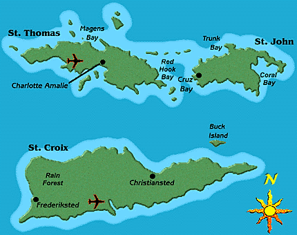 Reefs Wrecks Pirates Expedition Us Virgin Islands Map