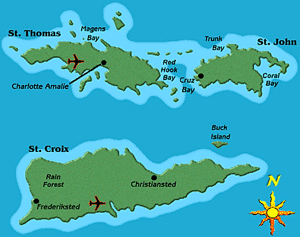 St Thomas Virgin Islands Map Reefs, Wrecks & Pirates Expedition - Us Virgin Islands Map